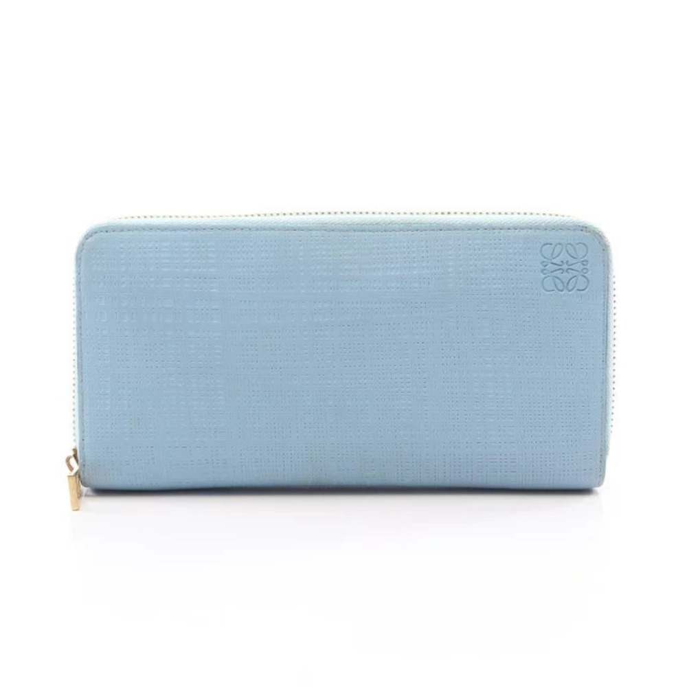 Loewe Zip Around Wallet Round Long Leather Blue